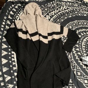 Black hooded cardigan